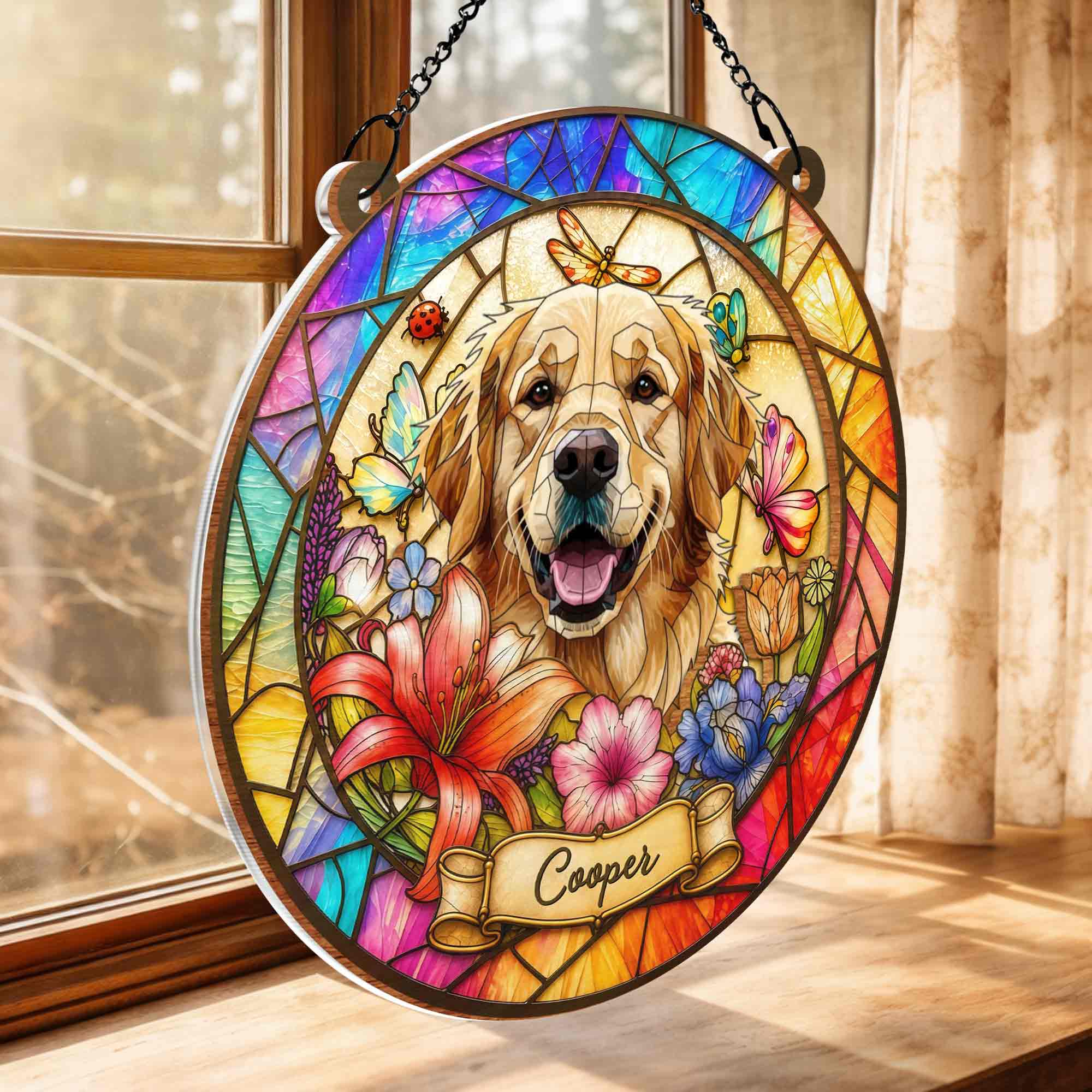 Personalized Custom Dog Suncatcher Gift for Pet Lovers
