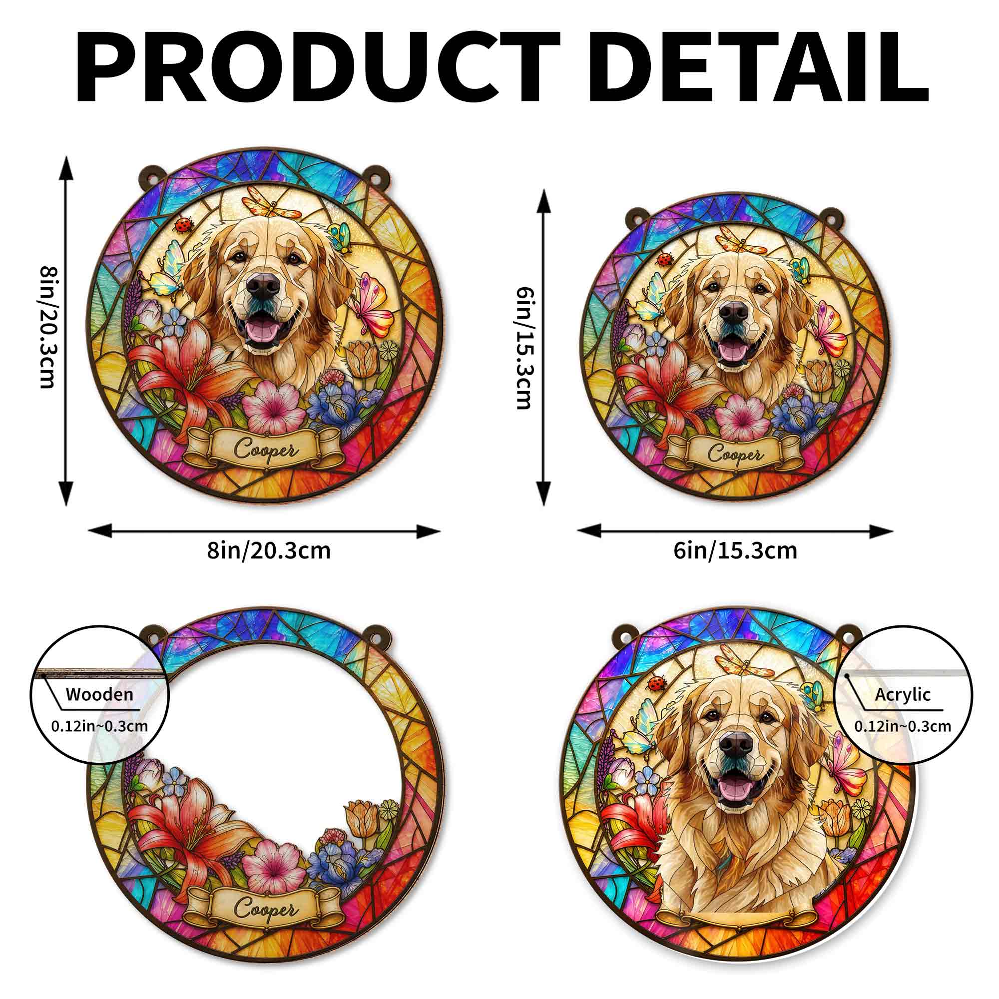 Personalized Custom Dog Suncatcher Gift for Pet Lovers