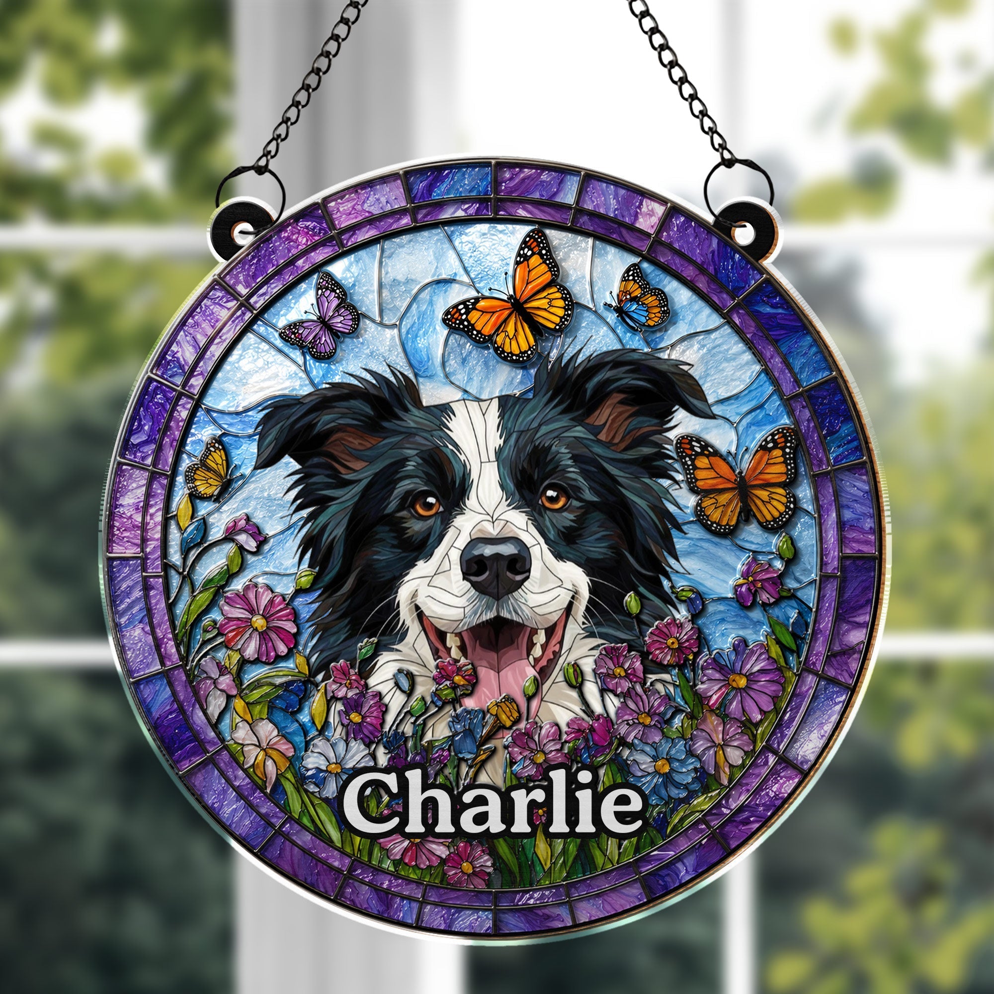 Personalized Dog Suncatcher Custom Name Gift for Pet Lovers