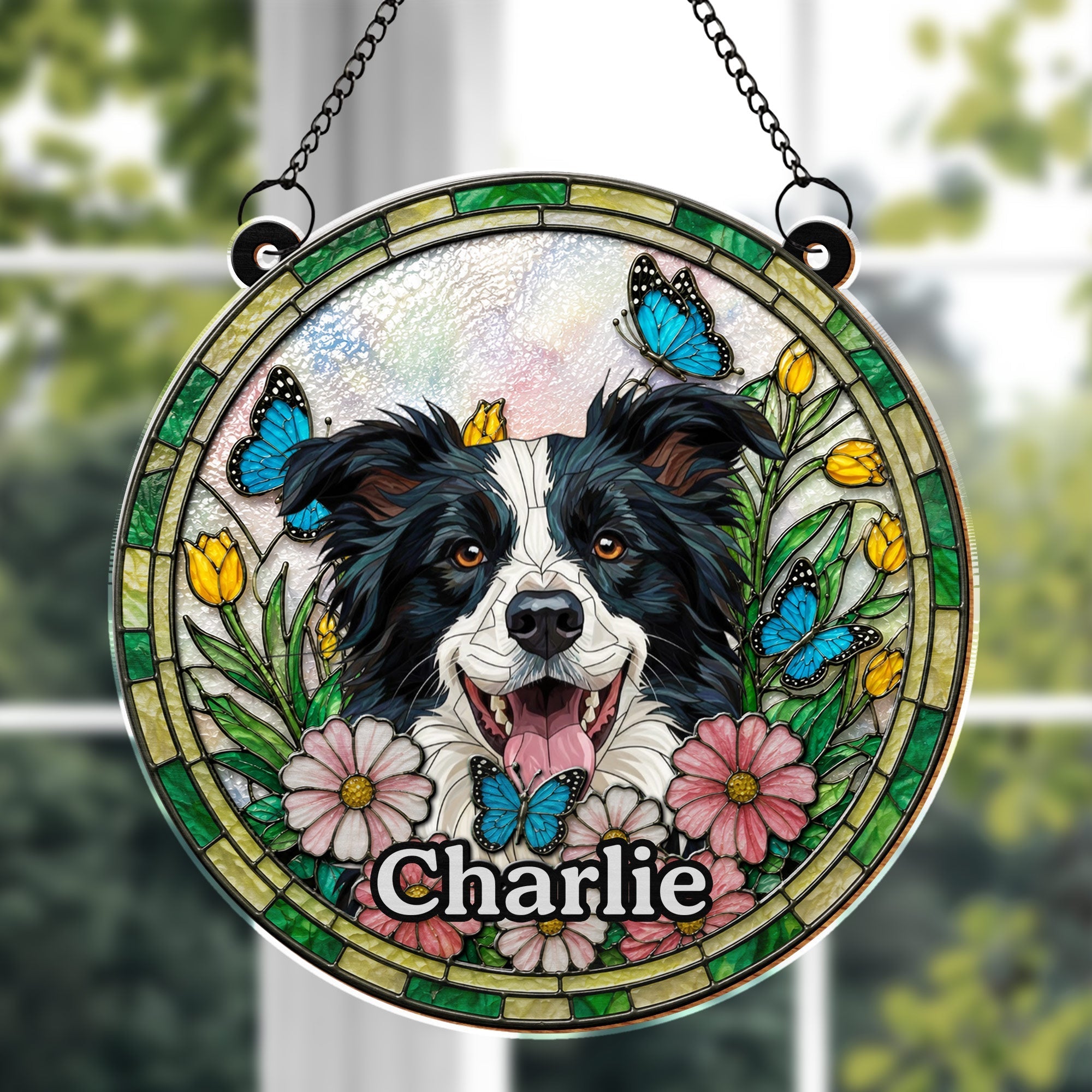 Personalized Dog Suncatcher Custom Name Gift for Pet Lovers