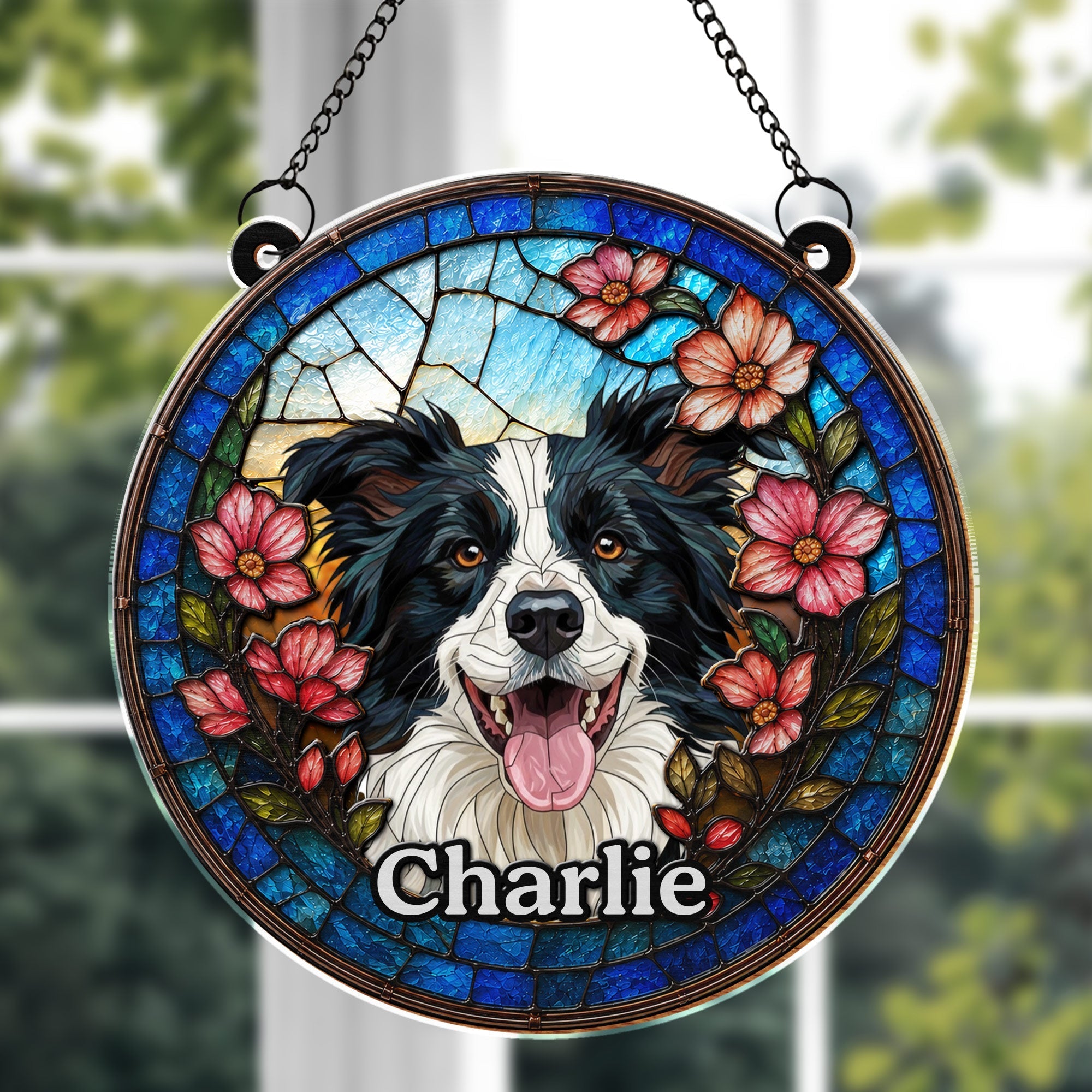 Personalized Dog Suncatcher Custom Name Gift for Pet Lovers