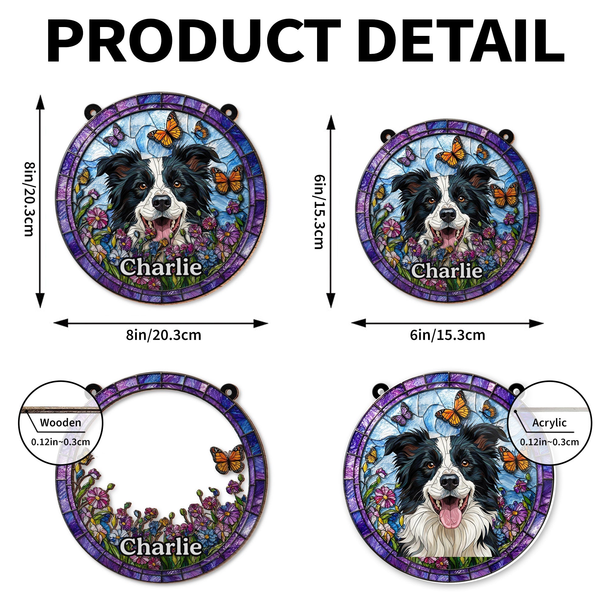 Personalized Dog Suncatcher Custom Name Gift for Pet Lovers