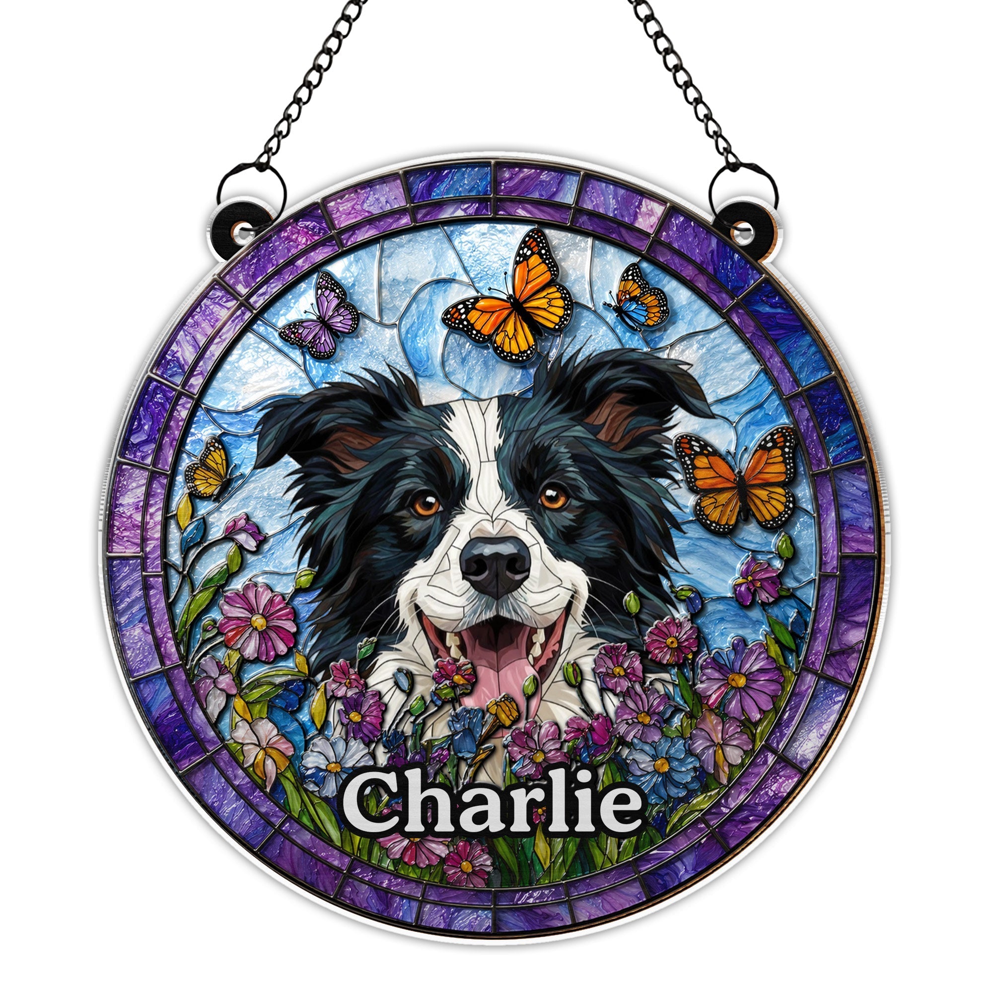 Personalized Dog Suncatcher Custom Name Gift for Pet Lovers