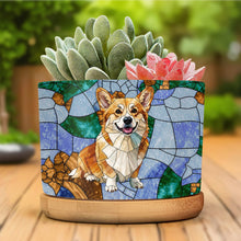 Load image into Gallery viewer, Personalized Corgi Plant Pot Custom Design Gift for Dog Lover
