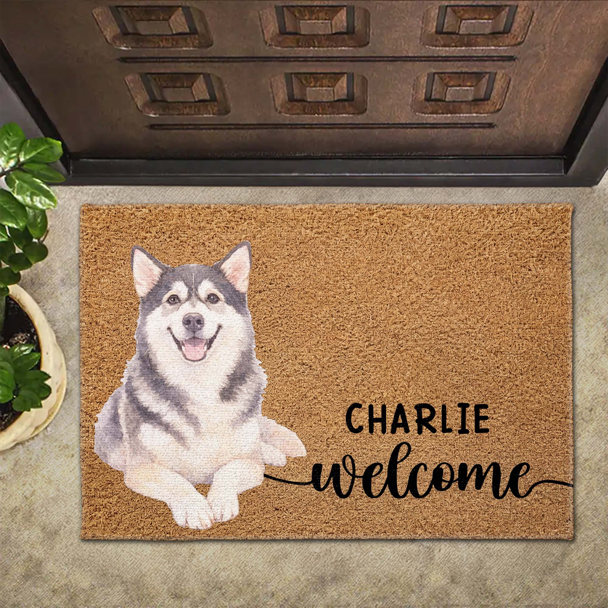 Personalized Custom Dog Portrait Doormat Gift for Pet Lovers