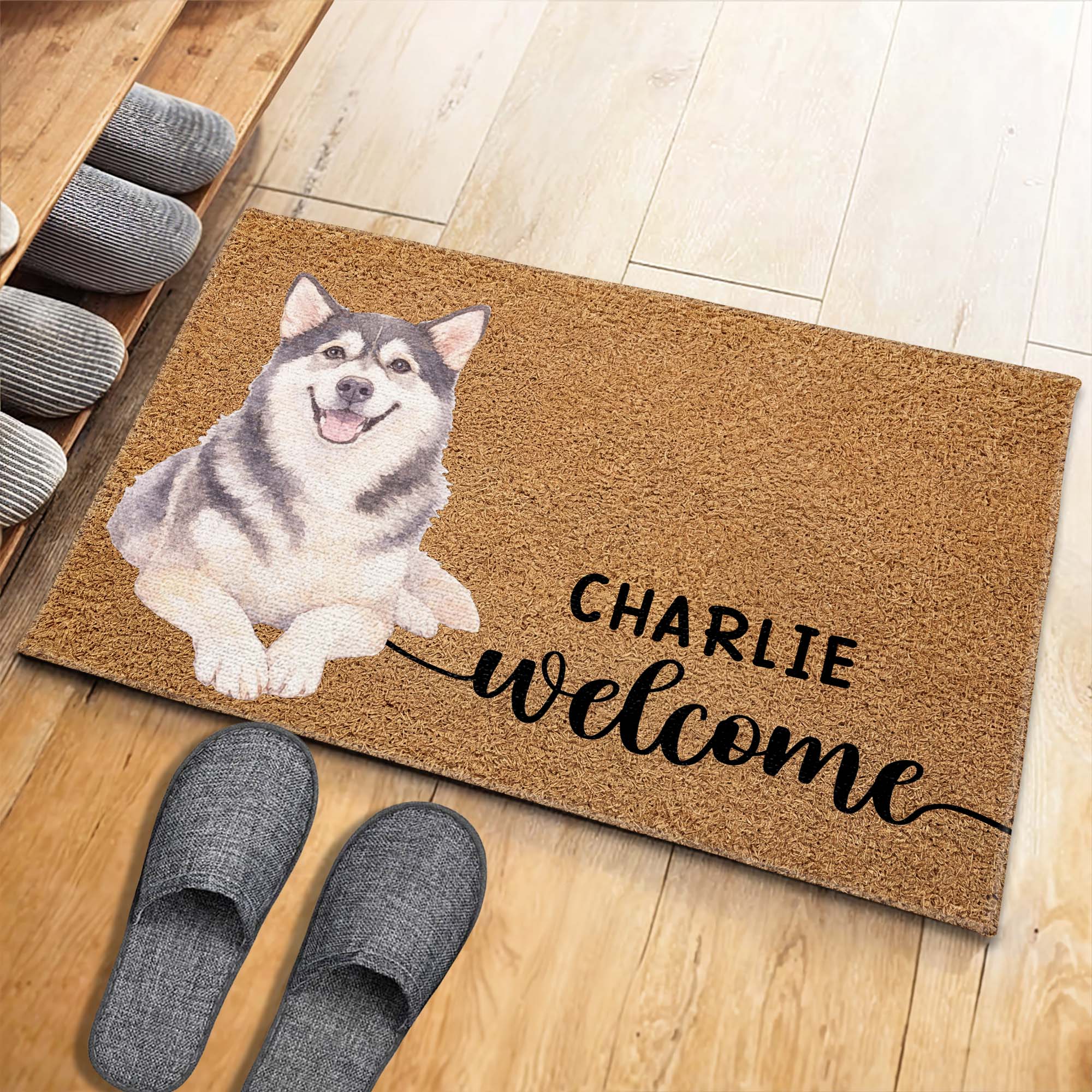 Personalized Custom Dog Portrait Doormat Gift for Pet Lovers