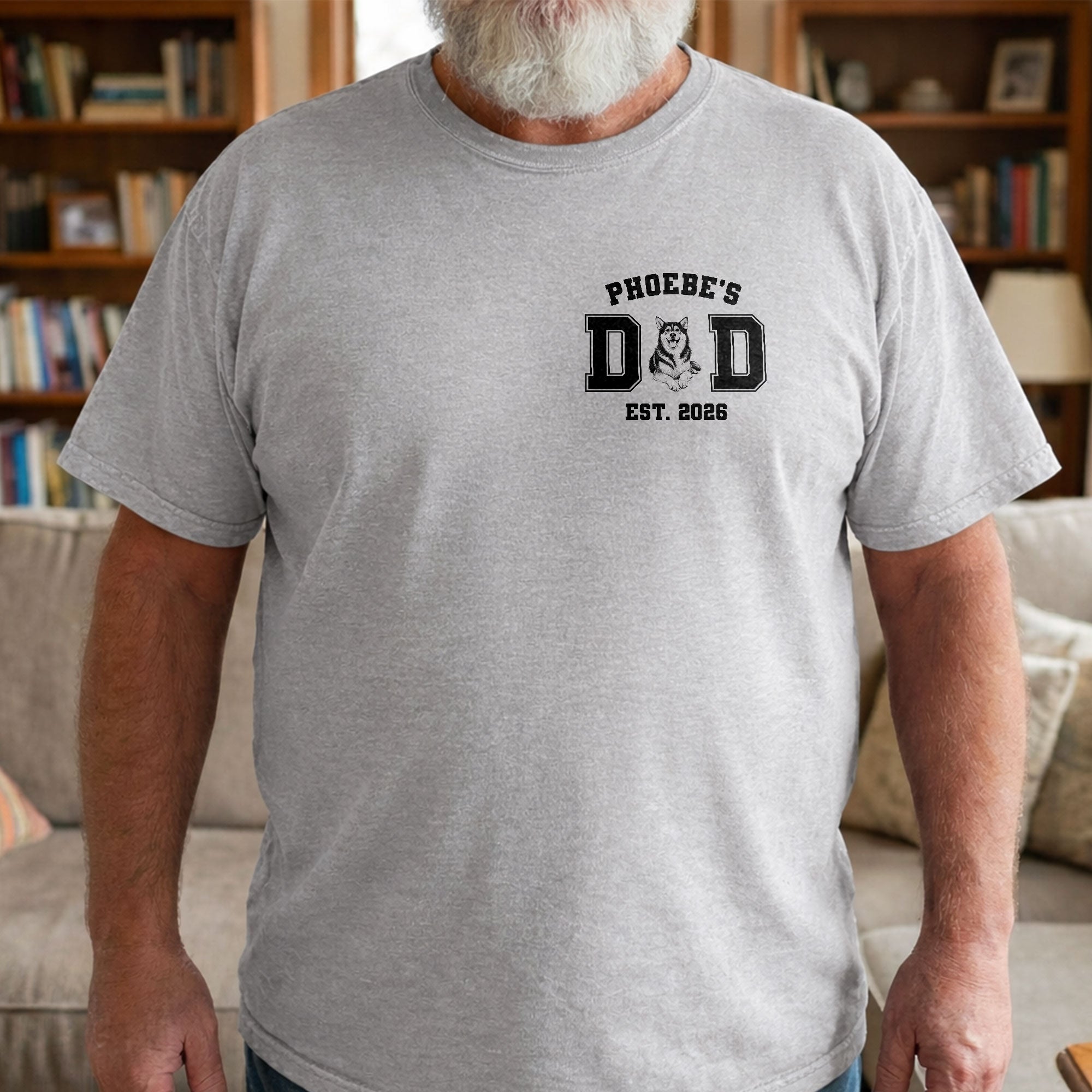 Personalized Dad Est Dog T-Shirt Custom Pet Illustration Gift