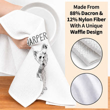 Load image into Gallery viewer, Personalized Dog Sketch Kitchen Towel Custom Name Gift for Dog Lovers
