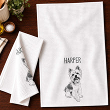 Load image into Gallery viewer, Personalized Dog Sketch Kitchen Towel Custom Name Gift for Dog Lovers
