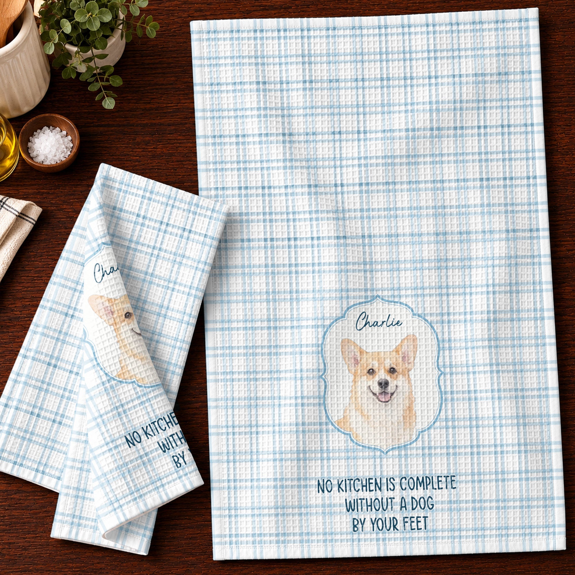 Personalized Cat Photo Kitchen Towel Custom Decor Gift for Cat Lovers