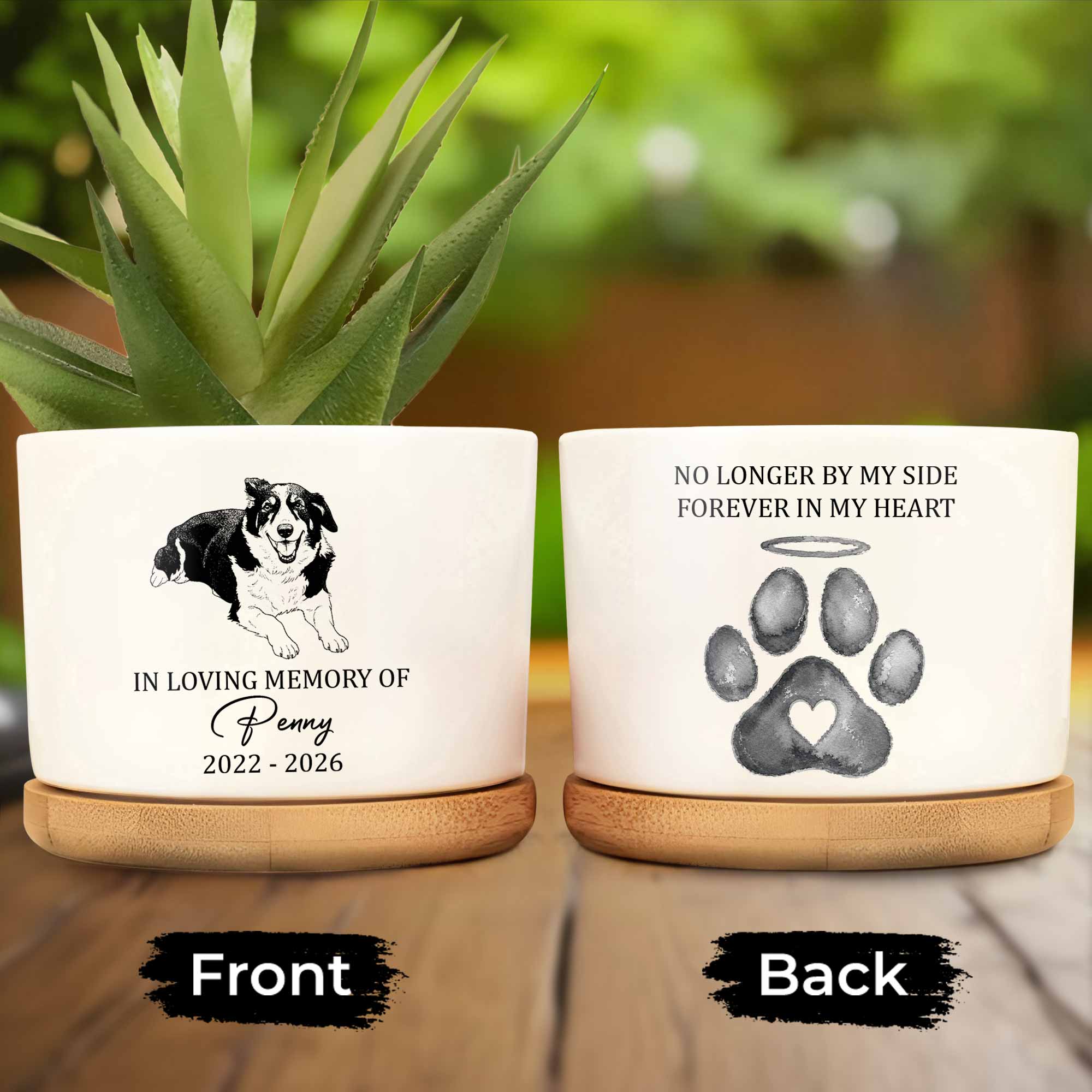 Personalized Memorial Dog Ceramic Plant Pot Custom Gift