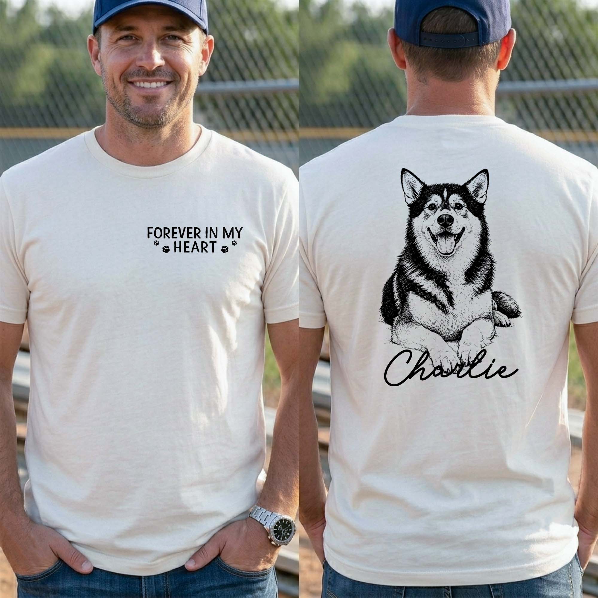 Personalized Tribute Dog Sketch T-Shirt Custom Gift for Dog Lover