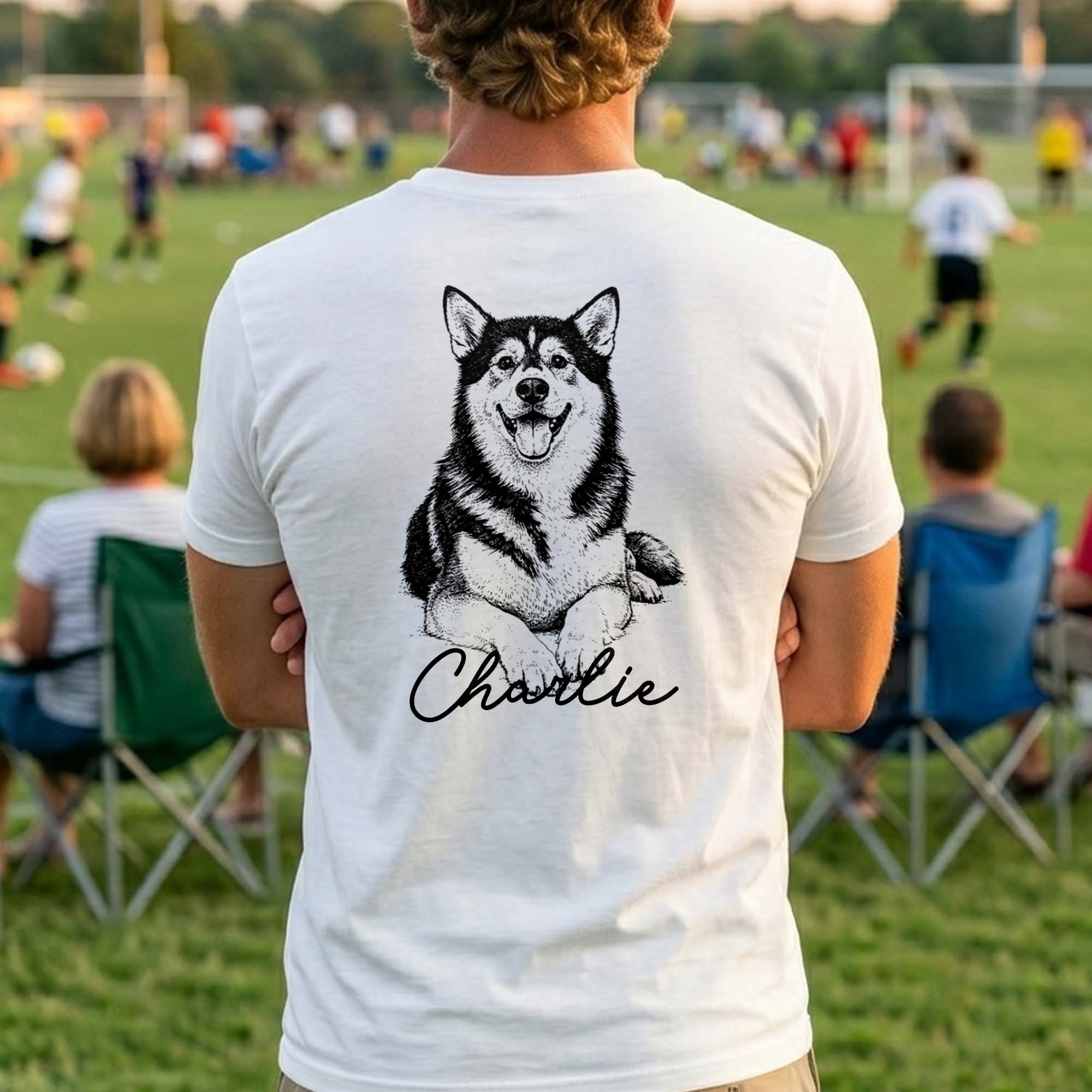 Personalized Tribute Dog Sketch T-Shirt Custom Gift for Dog Lover