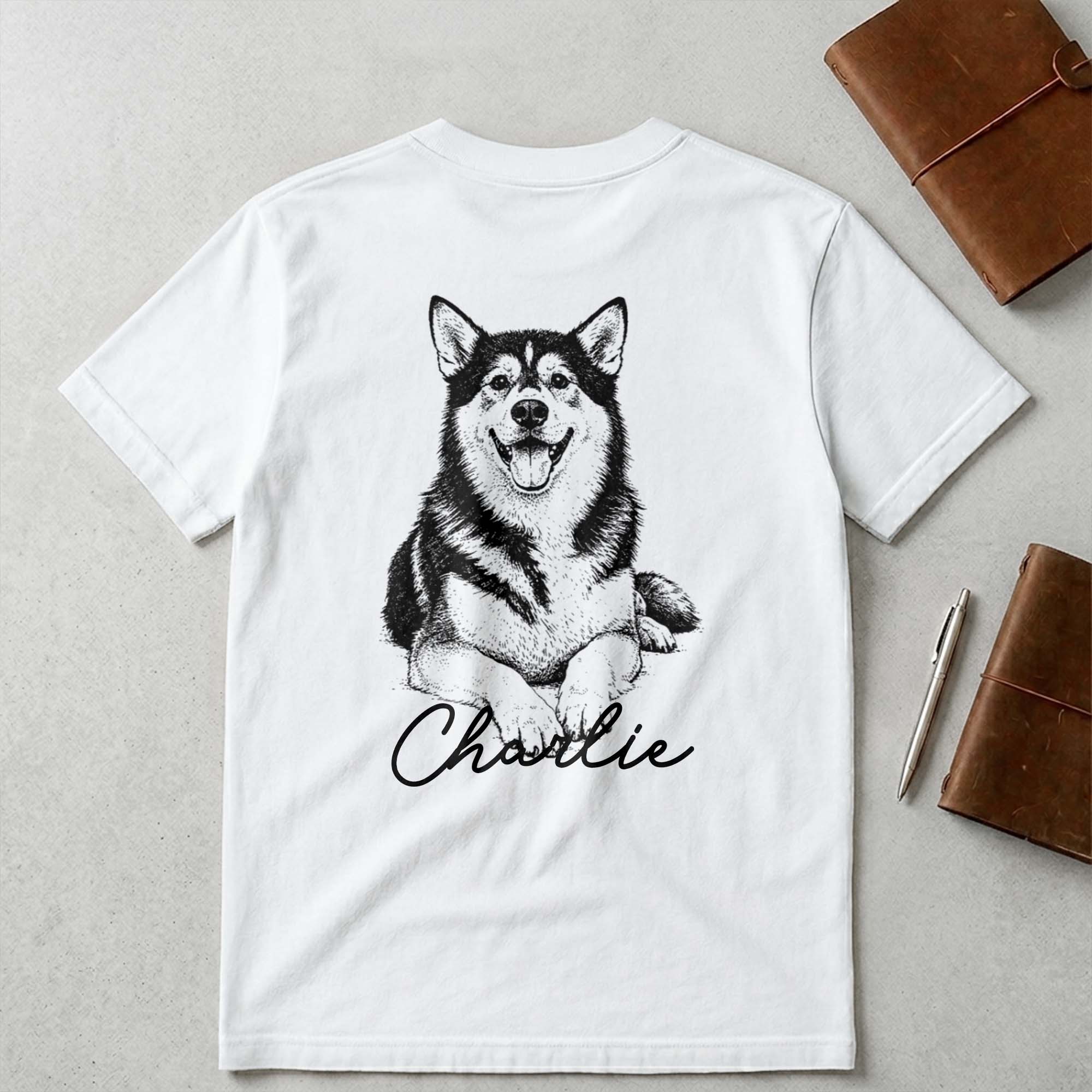 Personalized Tribute Dog Sketch T-Shirt Custom Gift for Dog Lover