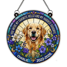 Load image into Gallery viewer, Personalized Memorial Suncatcher for Dog Lovers | Custom Flowers
