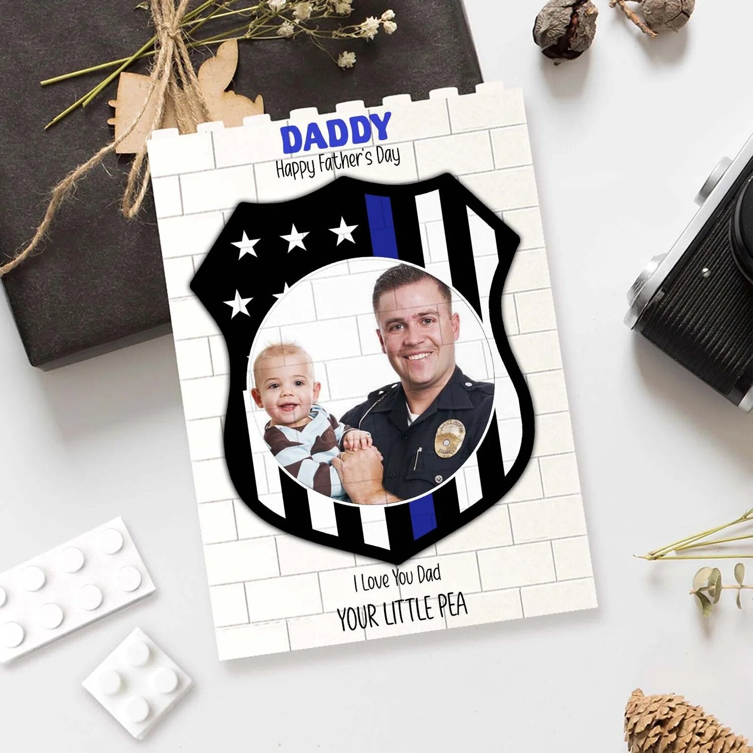 Personalized Photo Brick Block Gift for Dad - Custom Father's Day Keepsake