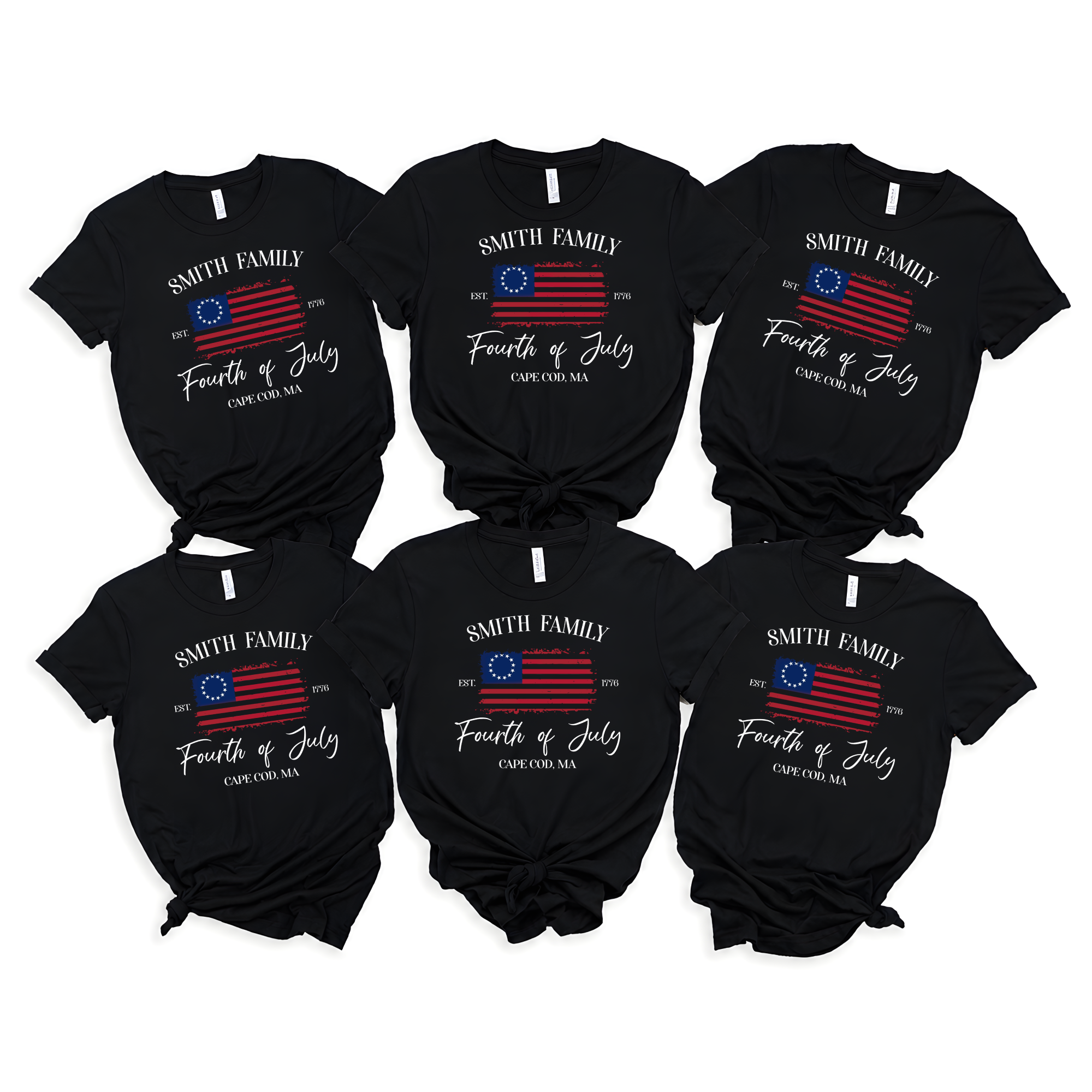 Personalized 4th of July Family Name Matching Shirt Gift