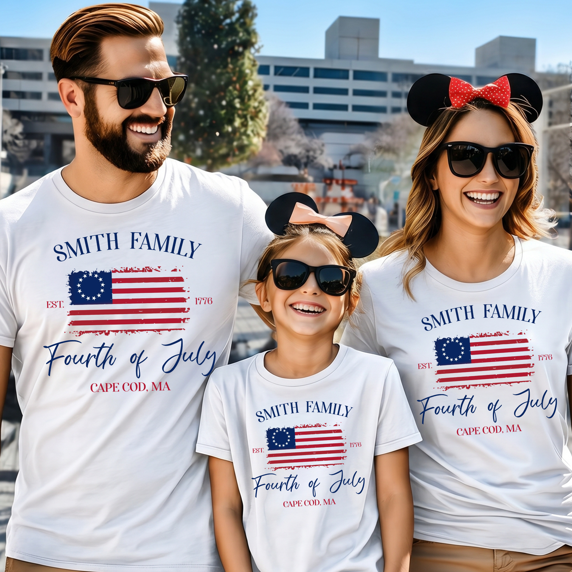 Personalized 4th of July Family Name Matching Shirt Gift
