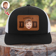 Load image into Gallery viewer, Personalized Leather Patch Dad Hat Custom Photo Gift for Father's Day
