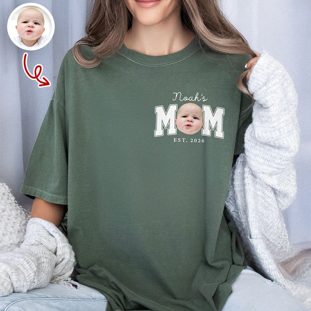 Personalized Baby Photo Comfort Shirt Custom Name Gift for Dad