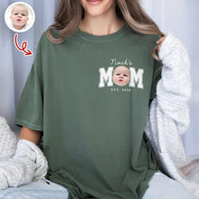 Load image into Gallery viewer, Personalized Baby Photo Comfort Shirt Custom Name Gift for Dad
