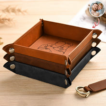 Load image into Gallery viewer, Personalized Leather Valet Tray Custom Photo Gift for Dad
