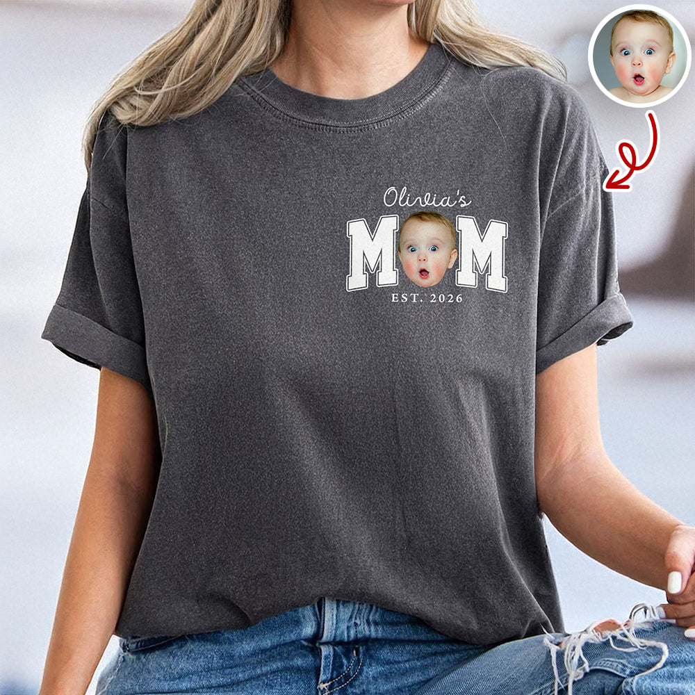 Personalized Baby Photo Comfort Shirt Custom Name Gift for Dad