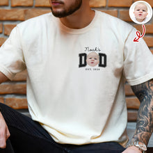 Load image into Gallery viewer, Personalized Baby Photo Comfort Shirt Custom Name Gift for Dad
