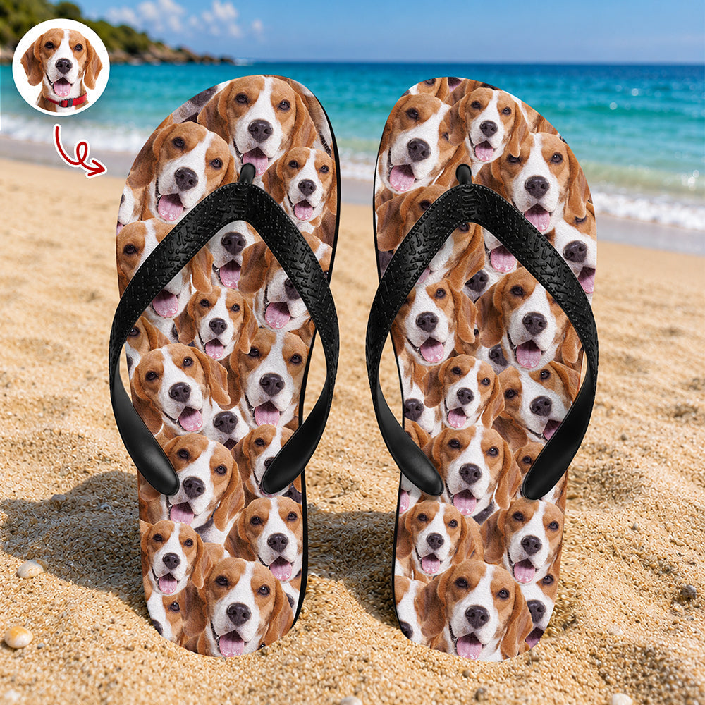Custom Full Face Flip Flops Personalized Pet Photo Gift
