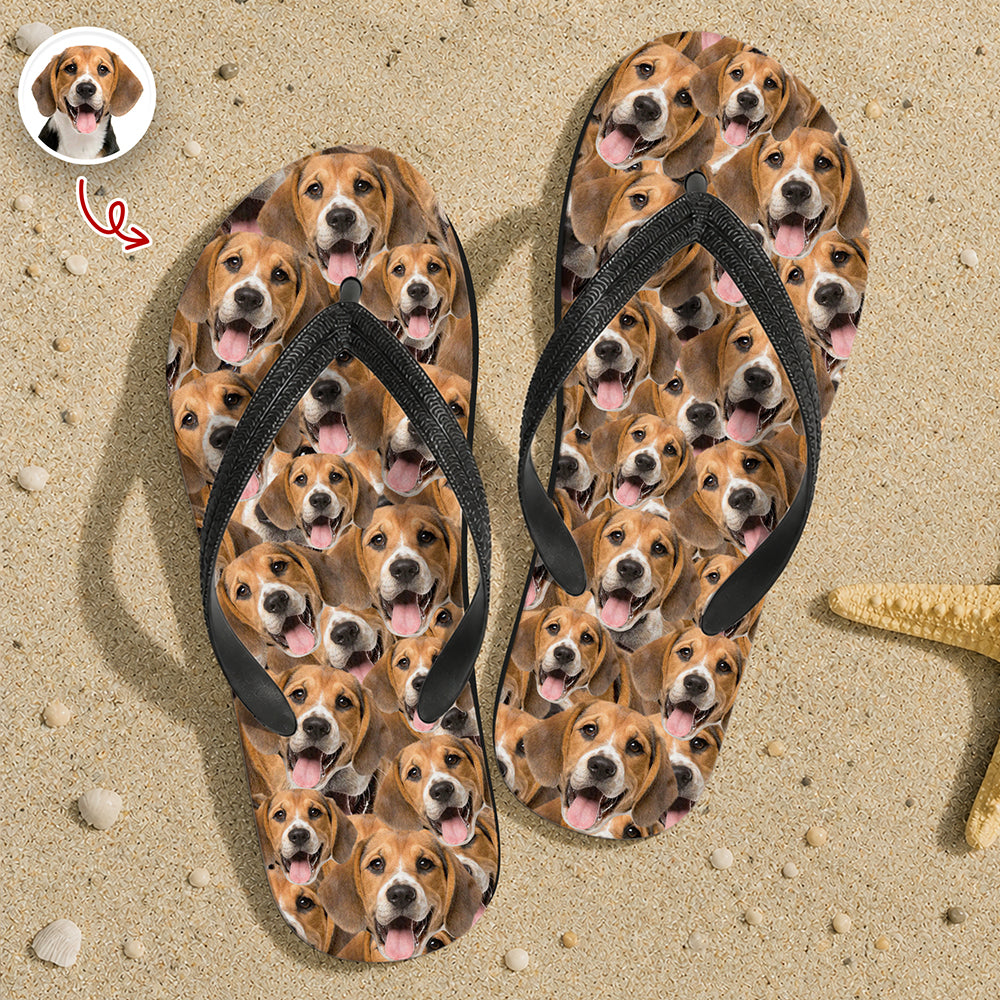Custom Full Face Flip Flops Personalized Pet Photo Gift