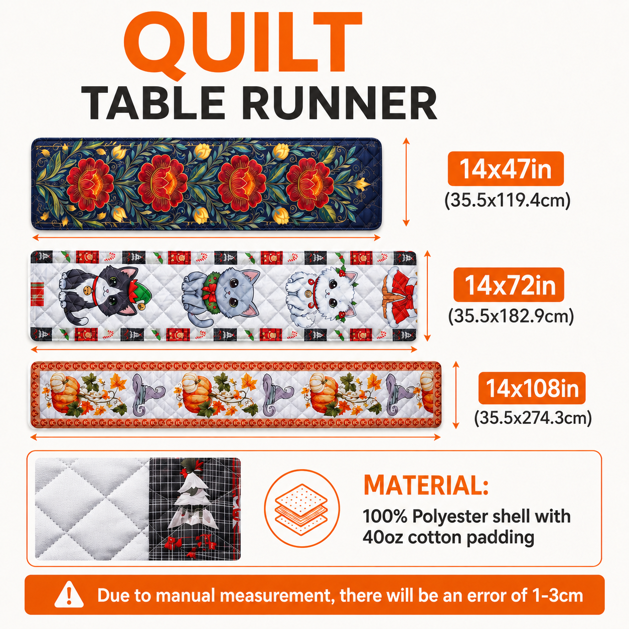 Custom Name Autumn Vibes Quilt Table Runner for Family Gift