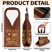 Load image into Gallery viewer, Personalized Leather Wine Bag Custom Name Beach Gift for Retirement
