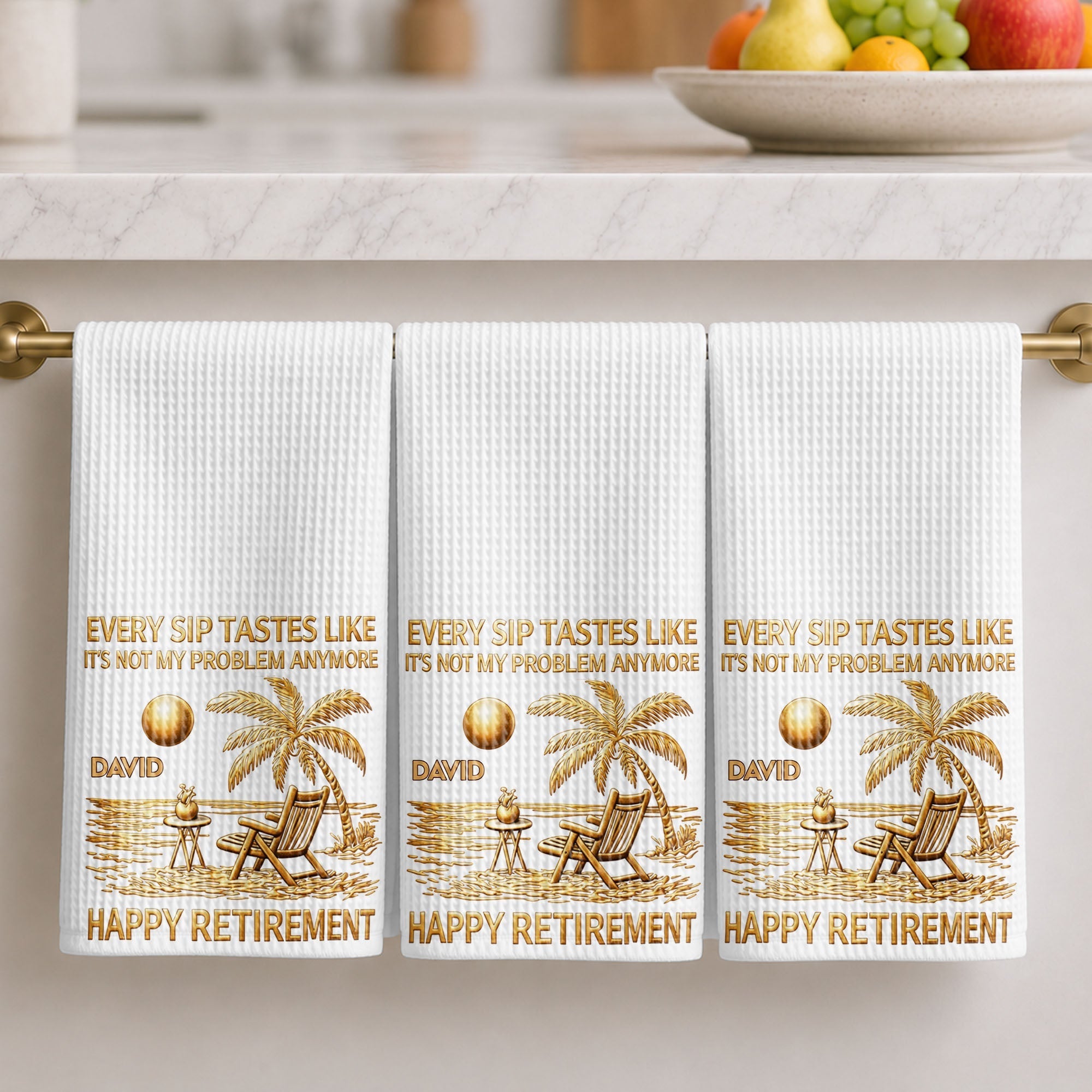 Personalized Funny Retirement Kitchen Towel Gift for Him