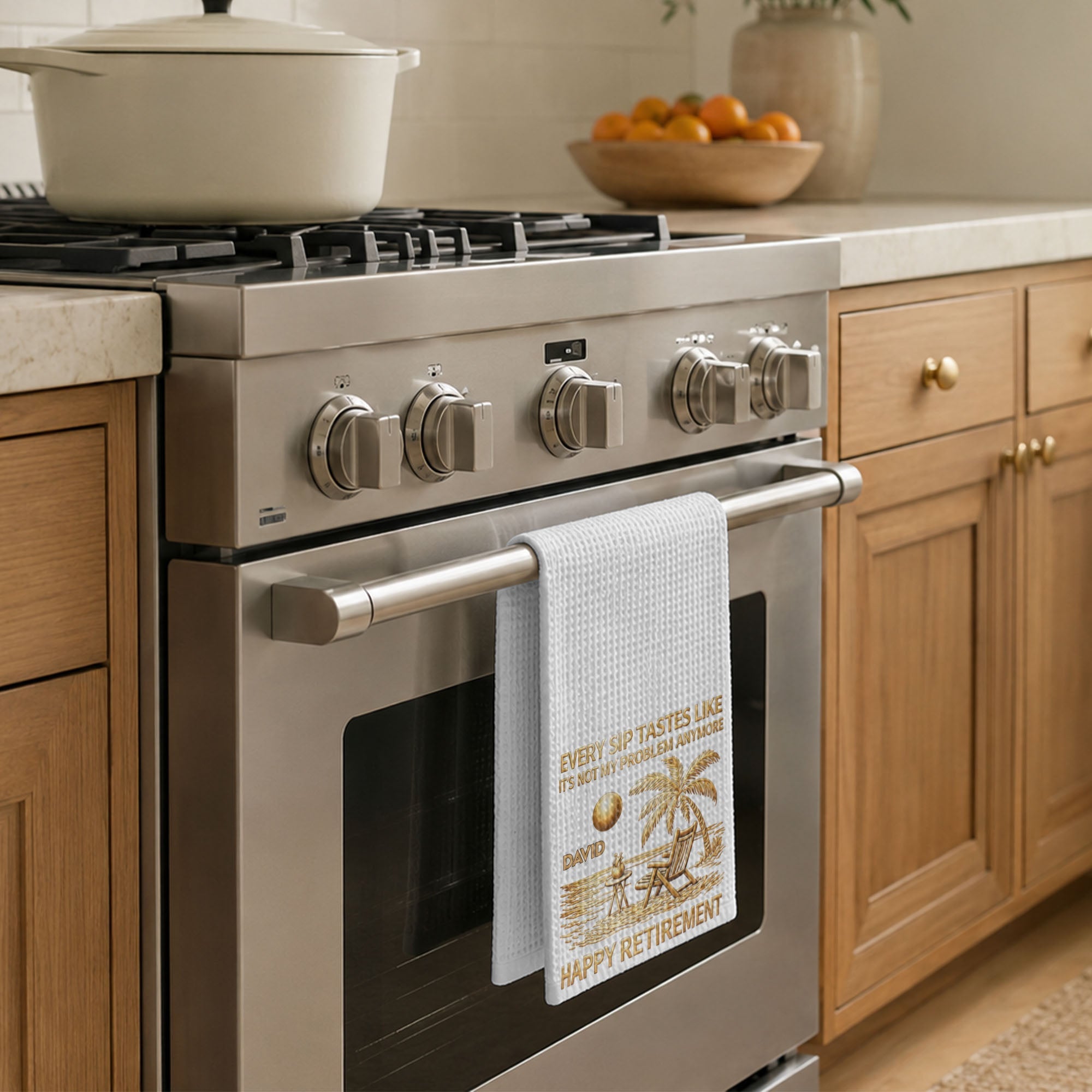 Personalized Funny Retirement Kitchen Towel Gift for Him