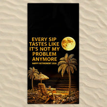Load image into Gallery viewer, Personalized Microfiber Beach Towel Custom Name Funny Retirement Gift
