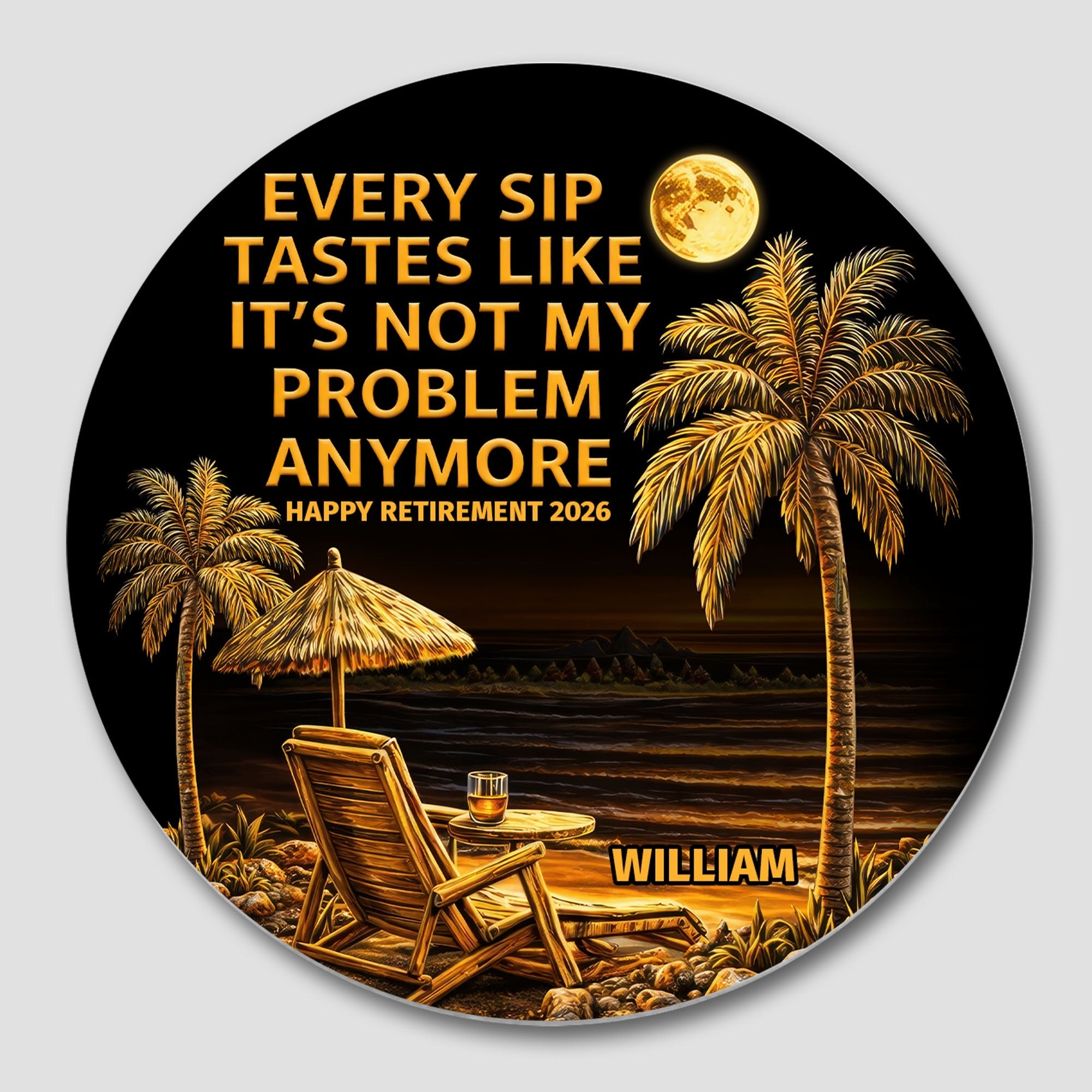 Personalized Ceramic Coaster Custom Name Retirement Gift