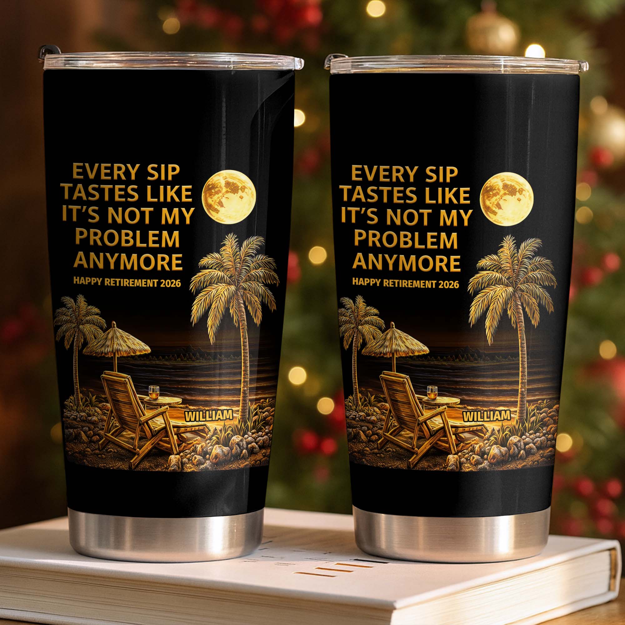 Personalized 20oz Stainless Steel Tumbler Custom Retirement Gift for Dad