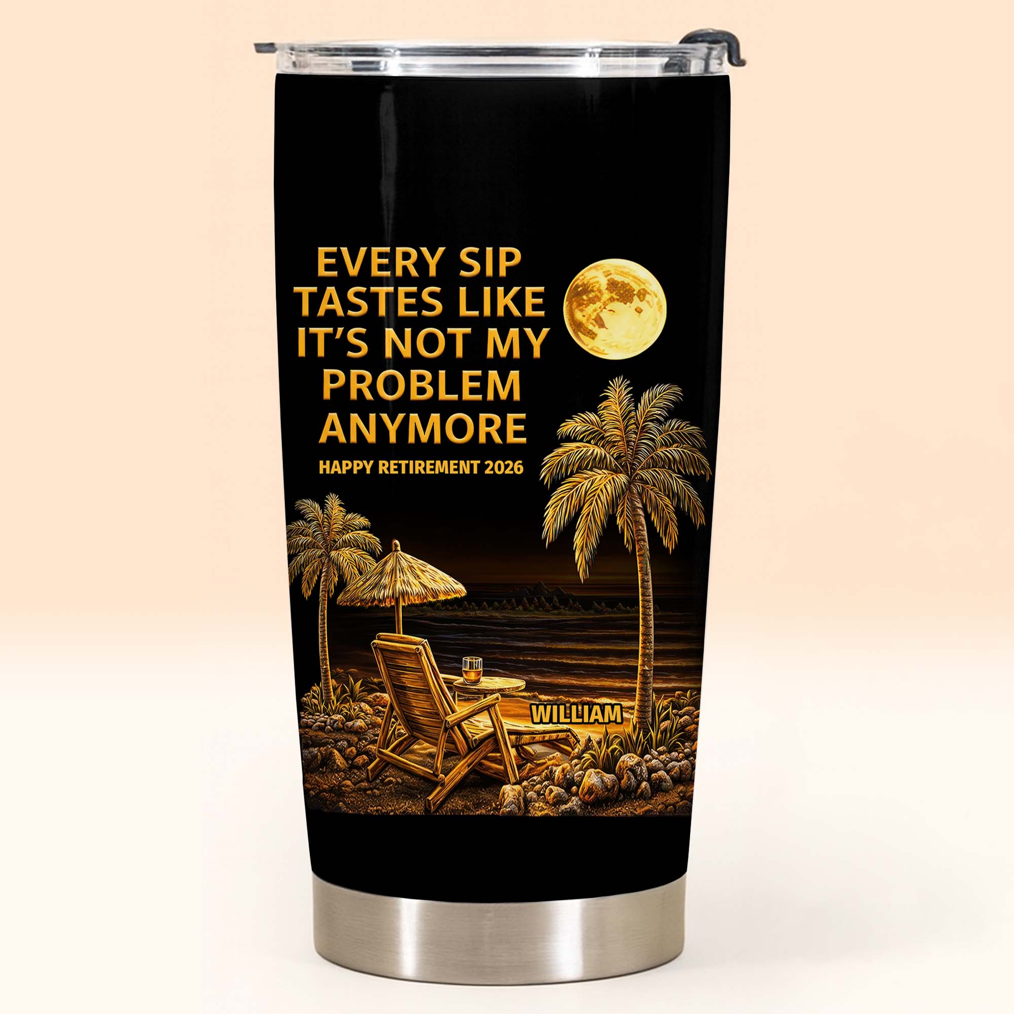 Personalized 20oz Stainless Steel Tumbler Custom Retirement Gift for Dad