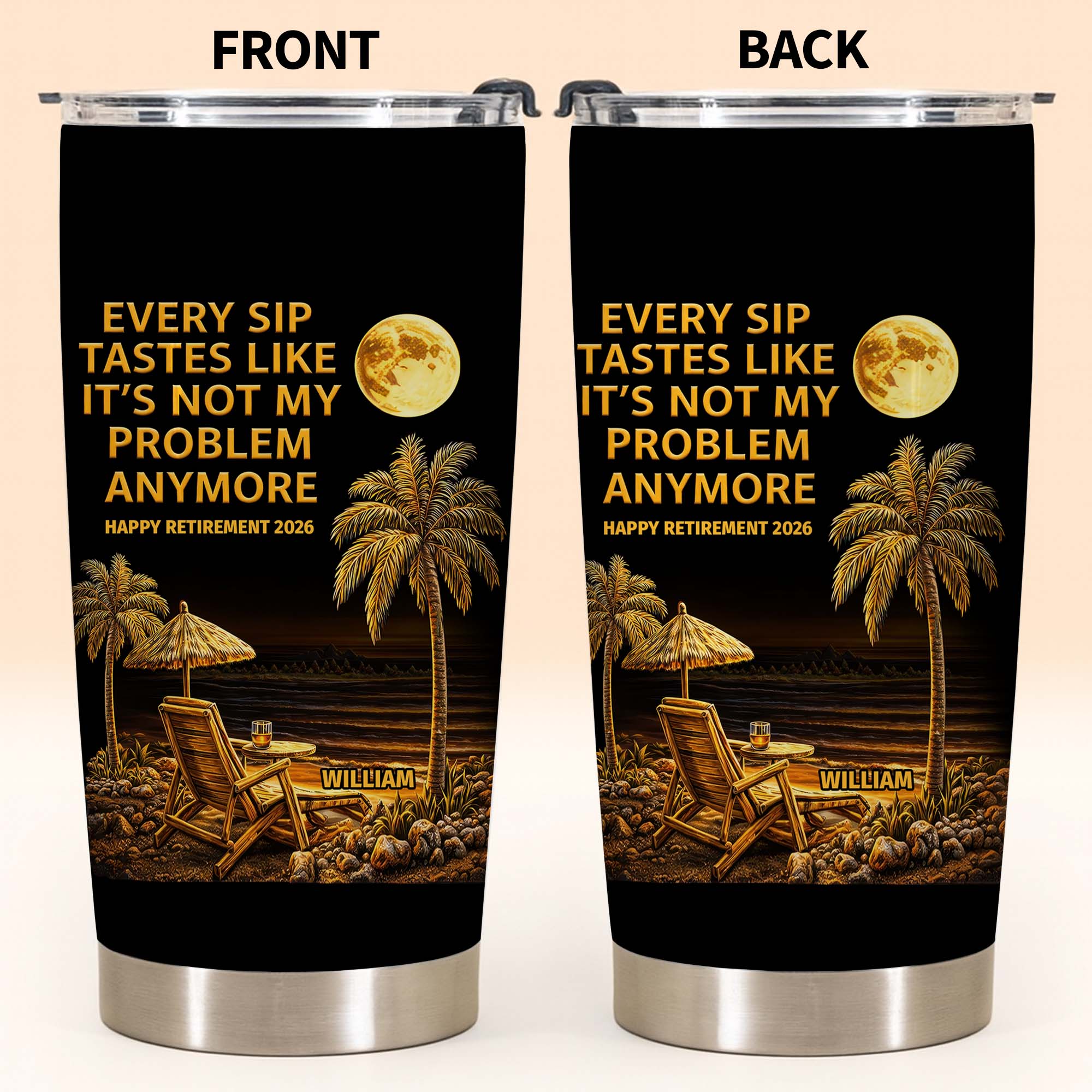 Personalized 20oz Stainless Steel Tumbler Custom Retirement Gift for Dad