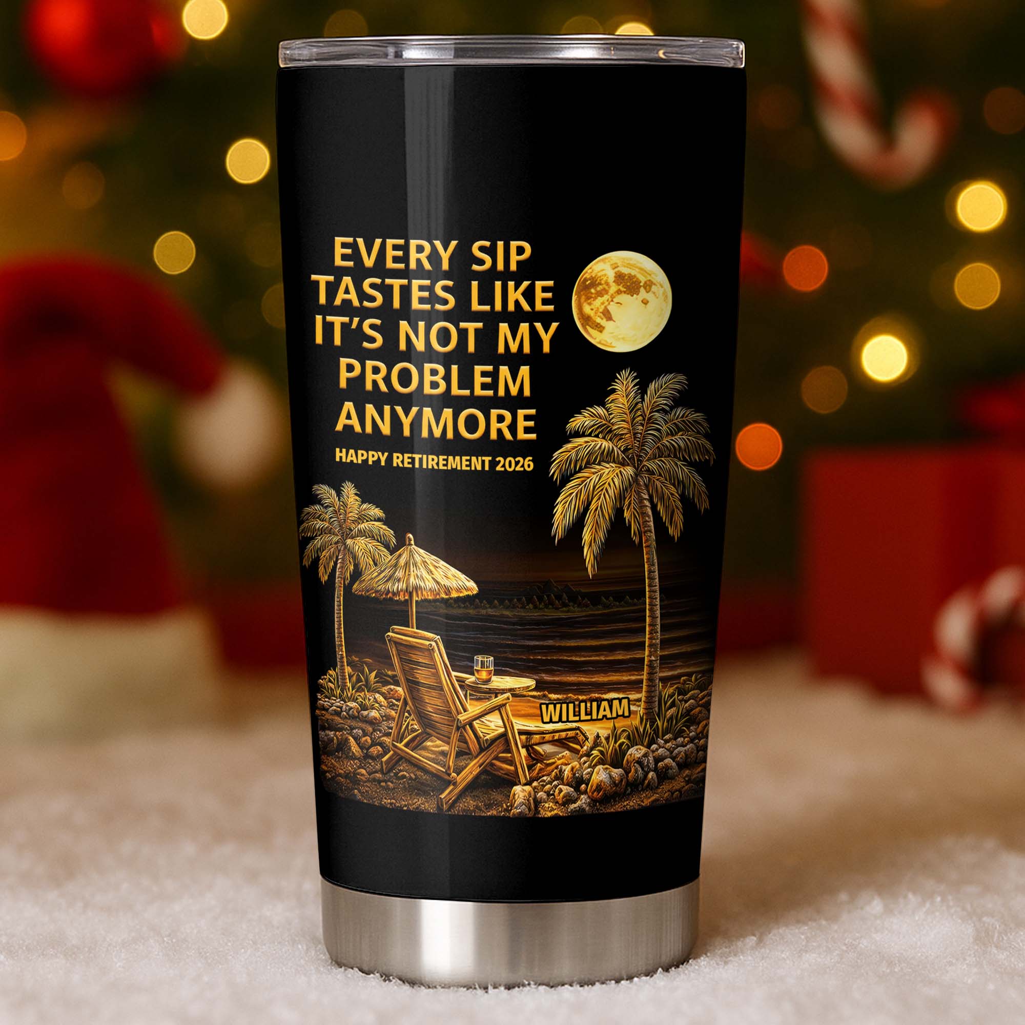 Personalized 20oz Stainless Steel Tumbler Custom Retirement Gift for Dad
