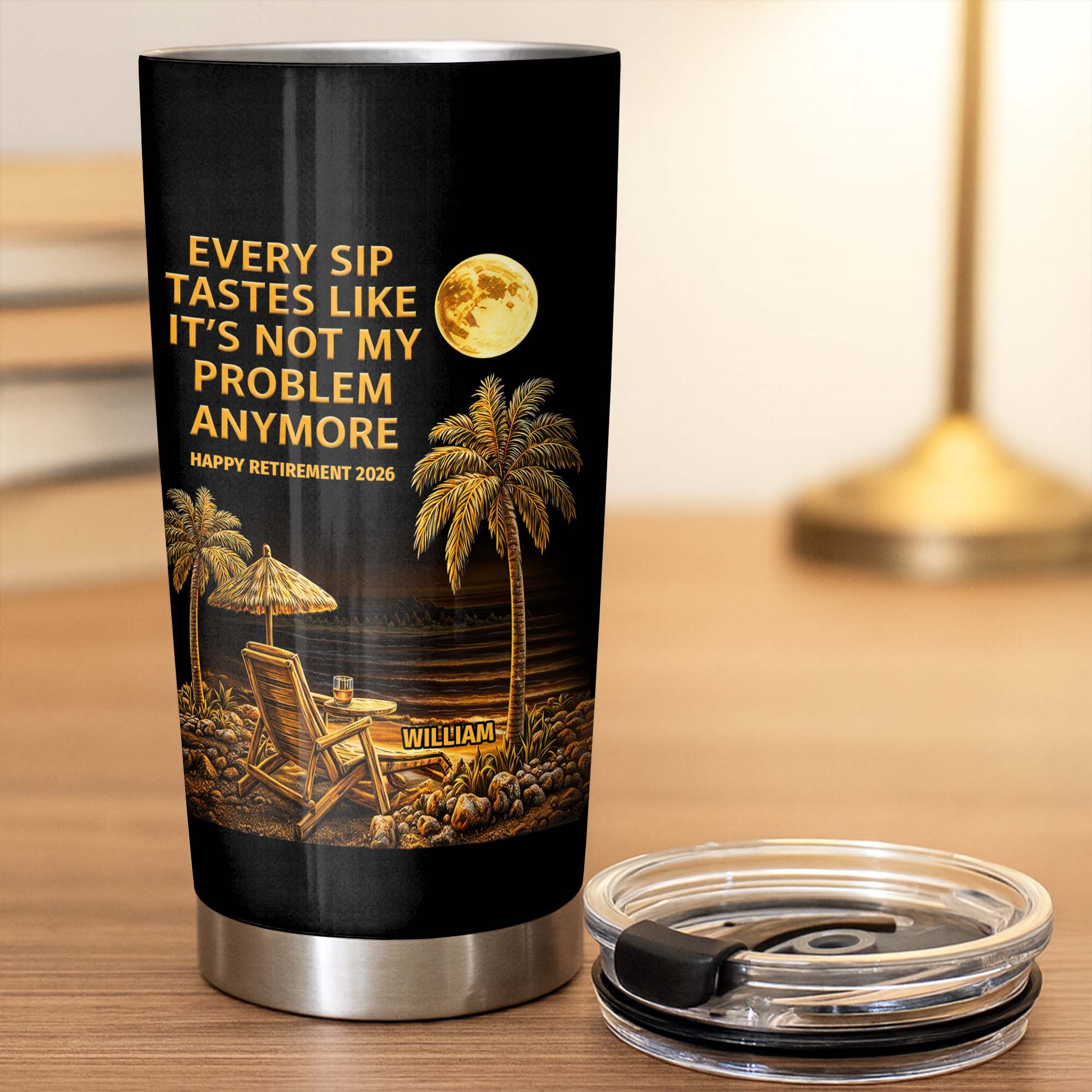 Personalized 20oz Stainless Steel Tumbler Custom Retirement Gift for Dad