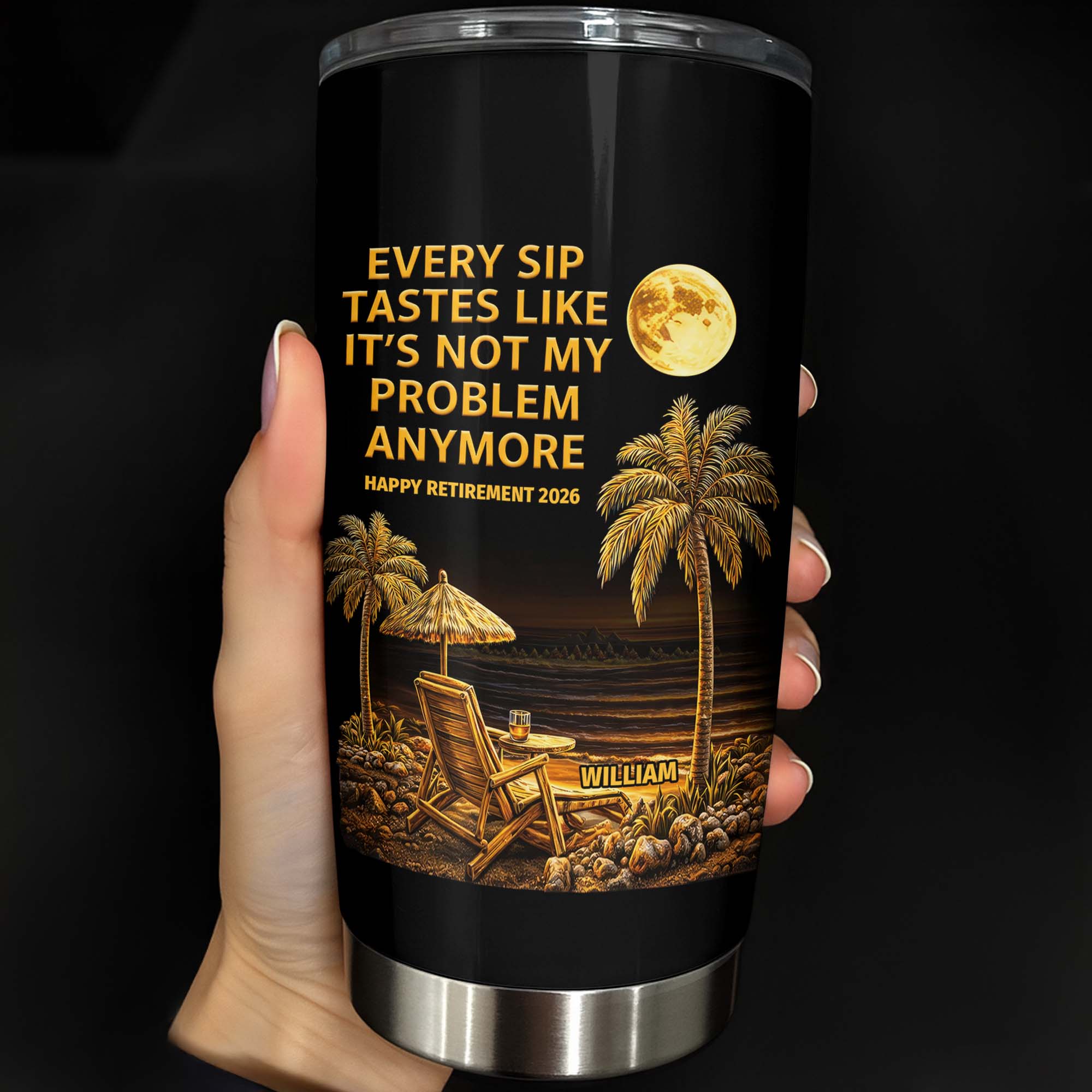 Personalized 20oz Stainless Steel Tumbler Custom Retirement Gift for Dad