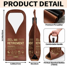Load image into Gallery viewer, Personalized Leather Wine Bag Custom Name Gift for Retirement
