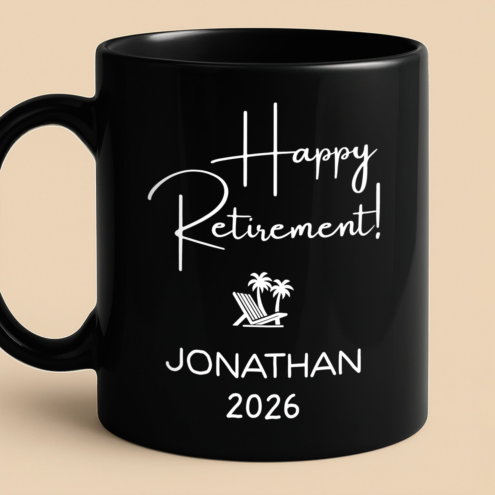 Personalized Black Mug Custom Retirement Gift for Coworker