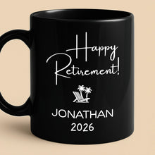 Load image into Gallery viewer, Personalized Black Mug Custom Retirement Gift for Coworker
