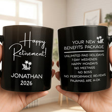 Load image into Gallery viewer, Personalized Black Mug Custom Retirement Gift for Coworker
