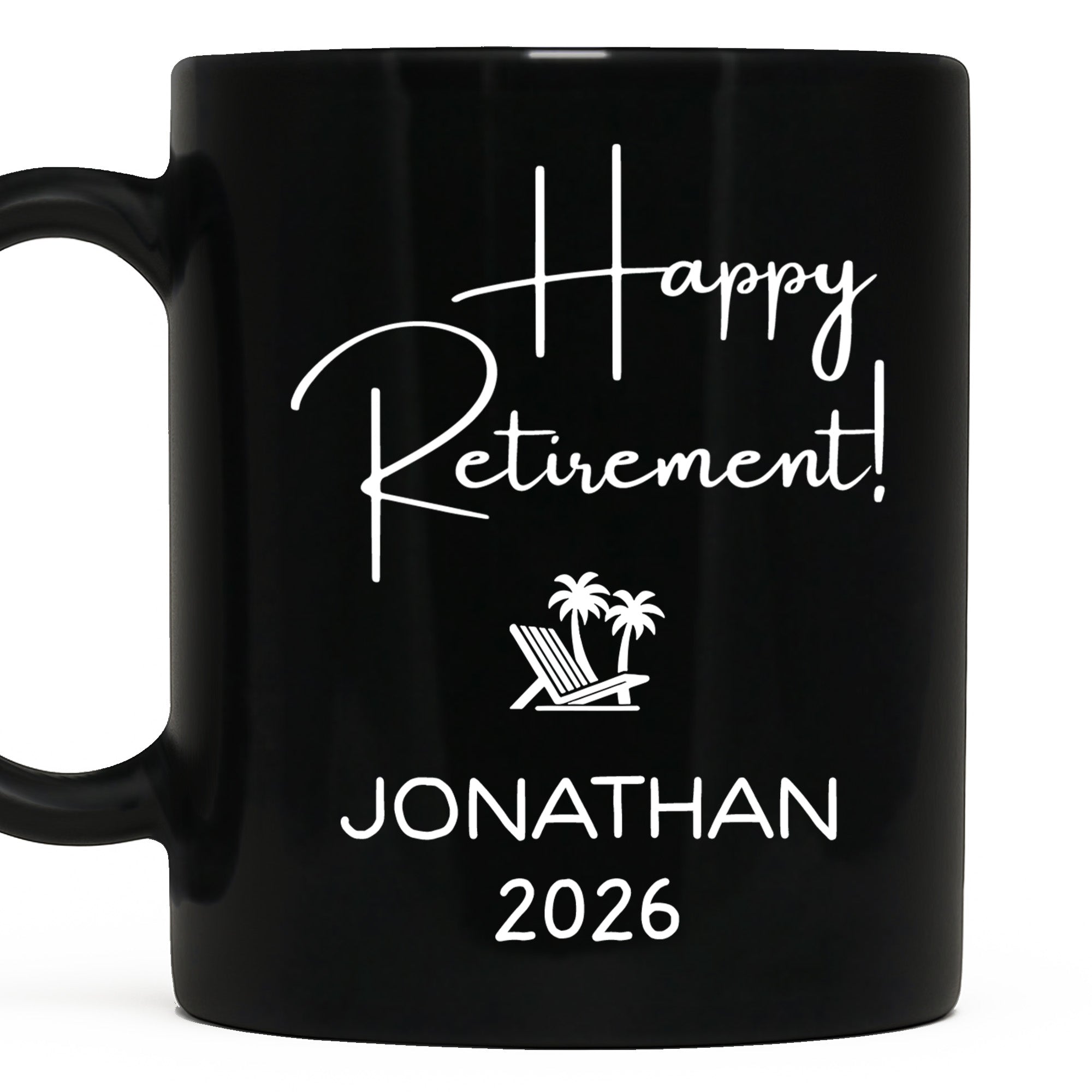 Personalized Black Mug Custom Retirement Gift for Coworker