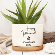 Load image into Gallery viewer, Personalized Ceramic Plant Pot Custom Name Gift for Retirement

