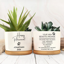 Load image into Gallery viewer, Personalized Ceramic Plant Pot Custom Name Gift for Retirement
