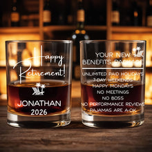 Load image into Gallery viewer, Personalized Custom Whiskey Glass Engraved Beach Chair Gift for Retirement
